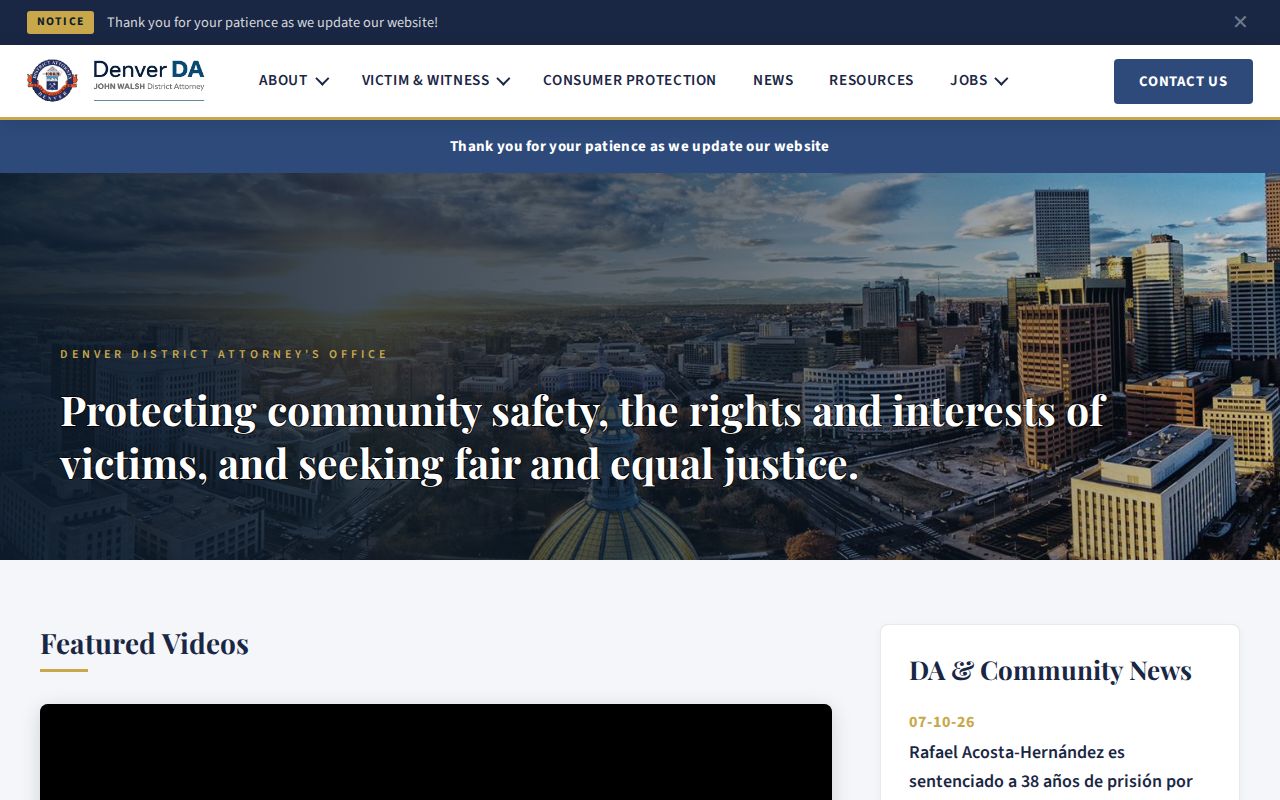 Denver criminal history source from the Denver District Attorney