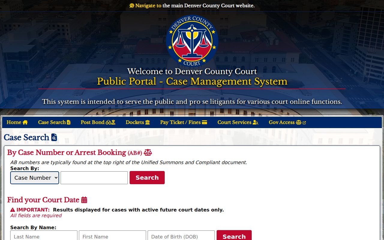 Denver County criminal court case Quick Search