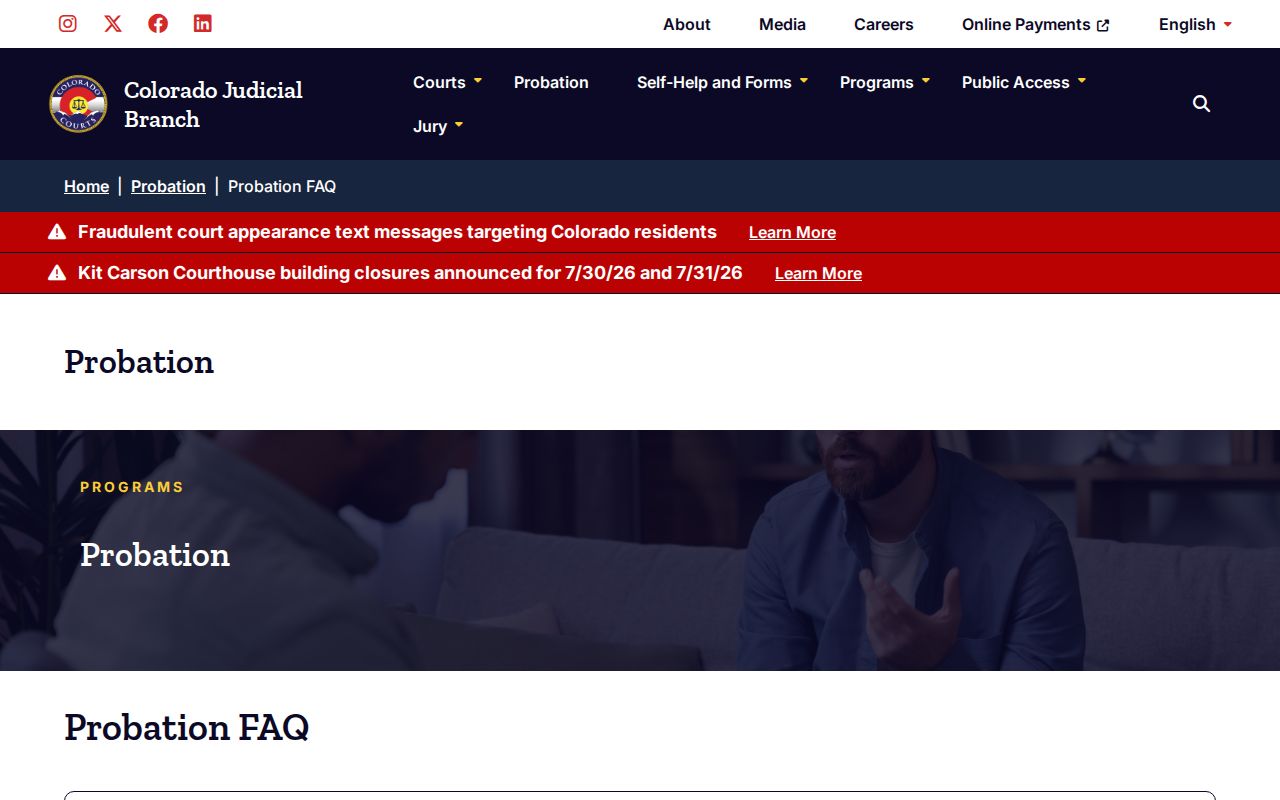Denver County criminal court probation record information