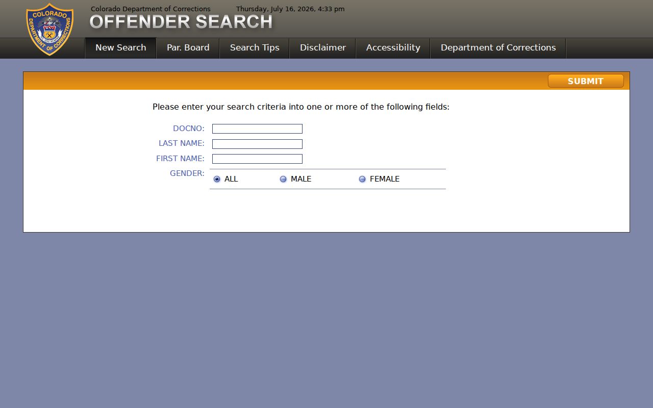 Denver County criminal history CDOC inmate locator
